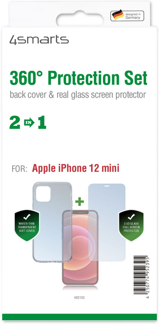 4smarts 360° Premium Protection Set Apple iPhone 12 Mini Transparant afbeelding 3