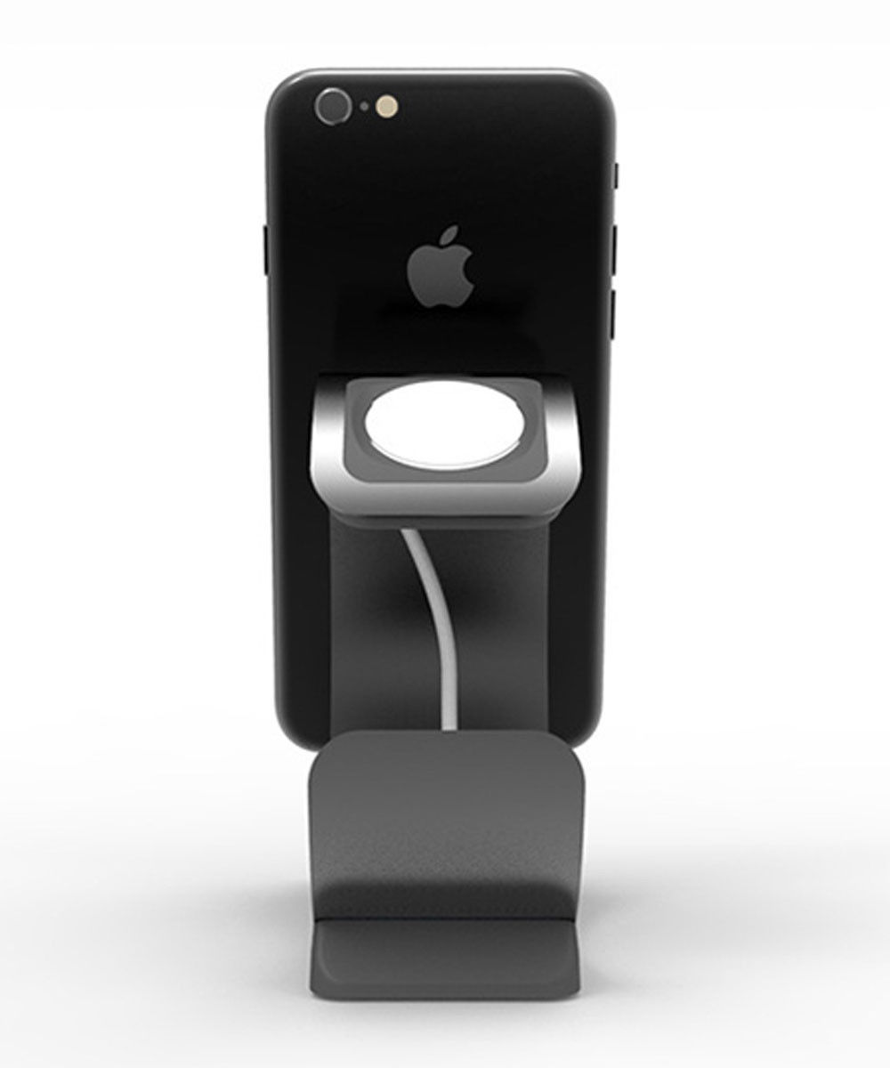 Universele Aluminium iPhone / iPad en Apple Watch Bureau Houder Grijs afbeelding 4
