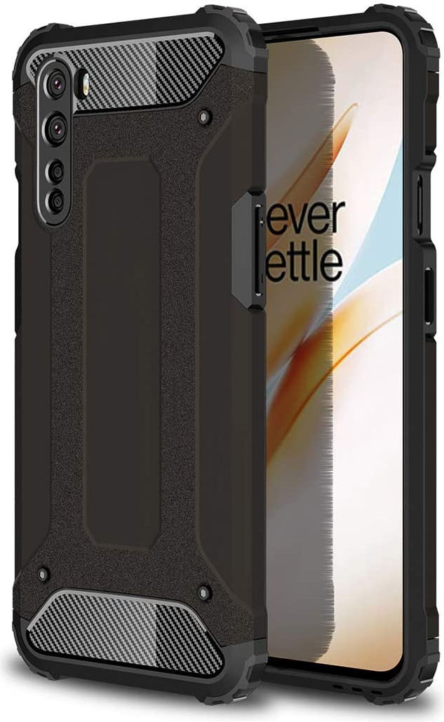 OnePlus Nord Hoesje Shock Proof Hybride Backcover Zwart afbeelding 1