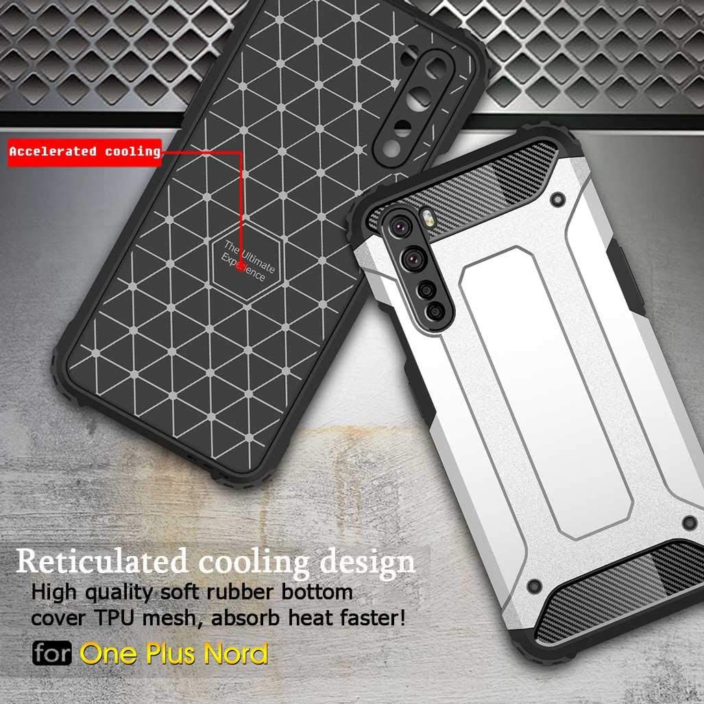 OnePlus Nord Hoesje Shock Proof Hybride Backcover Zwart afbeelding 5