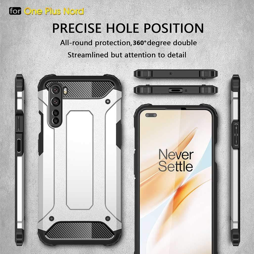 OnePlus Nord Hoesje Shock Proof Hybride Backcover Zwart afbeelding 6