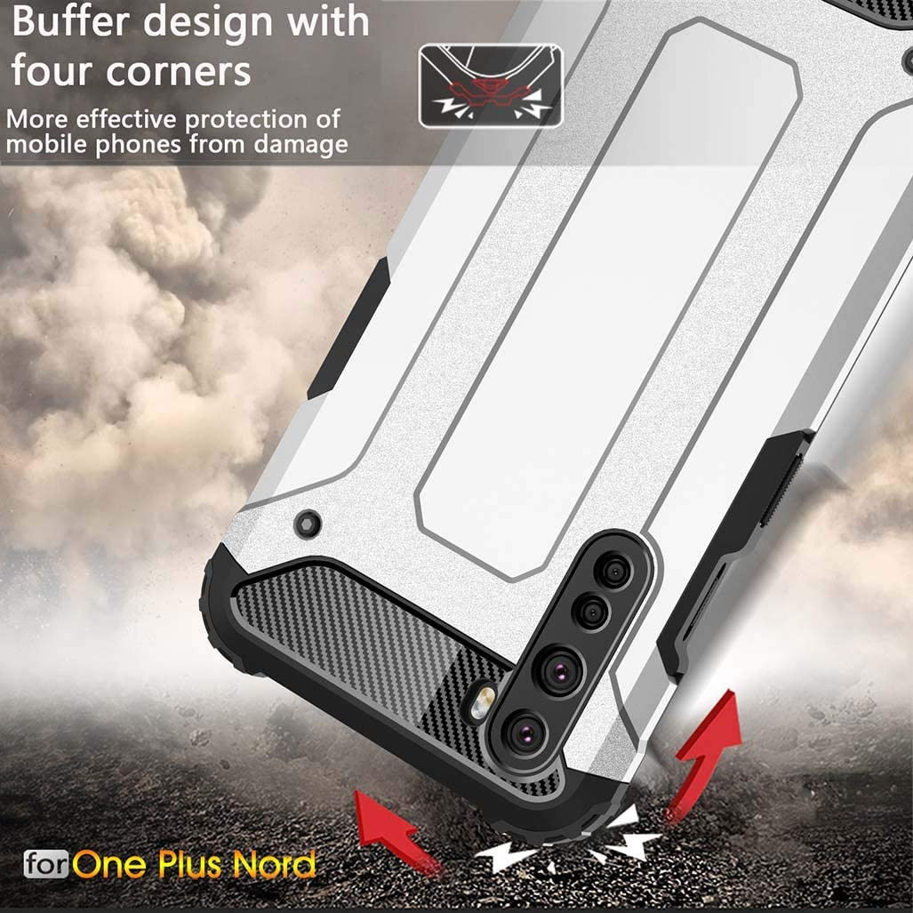 OnePlus Nord Hoesje Shock Proof Hybride Backcover Zwart afbeelding 7