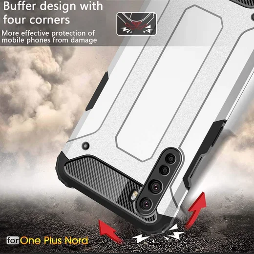 OnePlus Nord Hoesje Shock Proof Hybride Backcover Zwart afbeelding 7