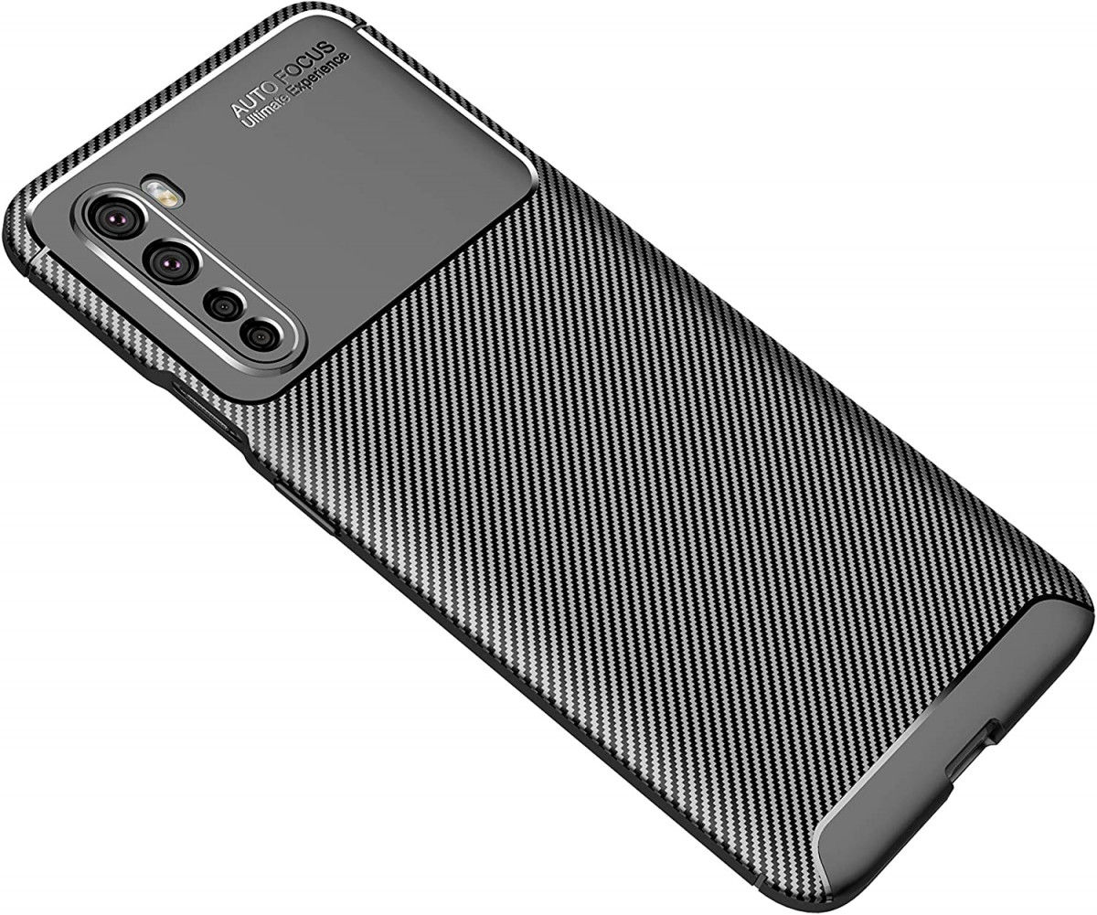 OnePlus Nord Siliconen Carbon Hoesje Zwart afbeelding 3