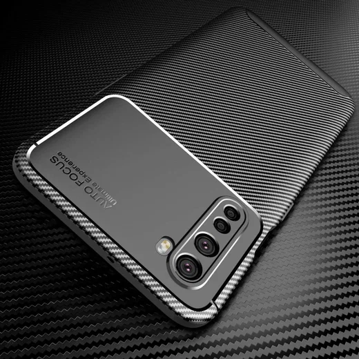OnePlus Nord Siliconen Carbon Hoesje Zwart afbeelding 5