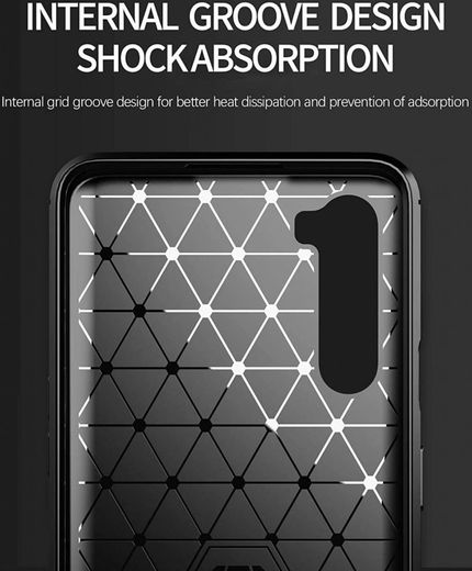 OnePlus Nord Hoesje Geborsteld TPU Flexibel Zwart afbeelding 4