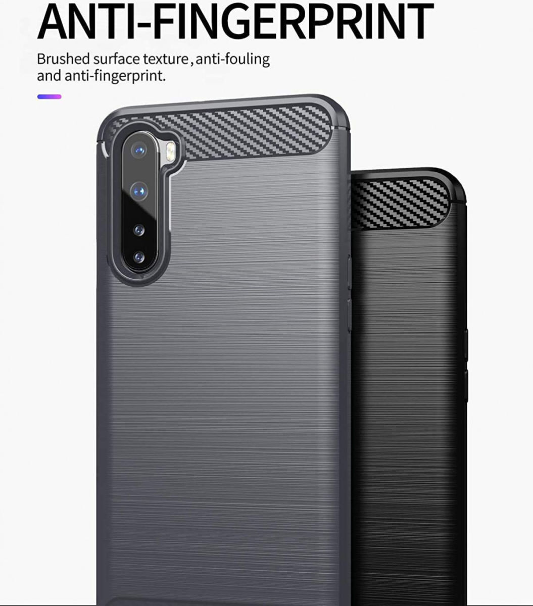 OnePlus Nord Hoesje Geborsteld TPU Flexibel Zwart afbeelding 6