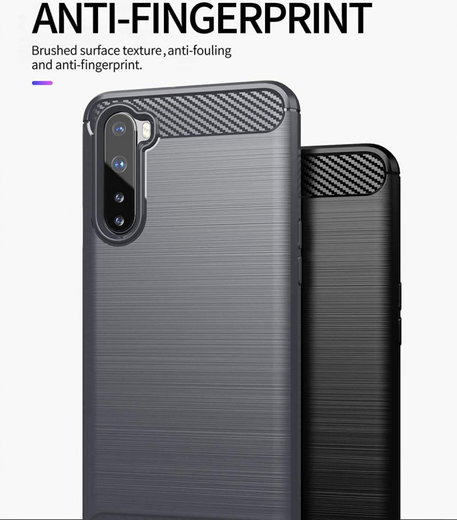 OnePlus Nord Hoesje Geborsteld TPU Flexibel Zwart afbeelding 6