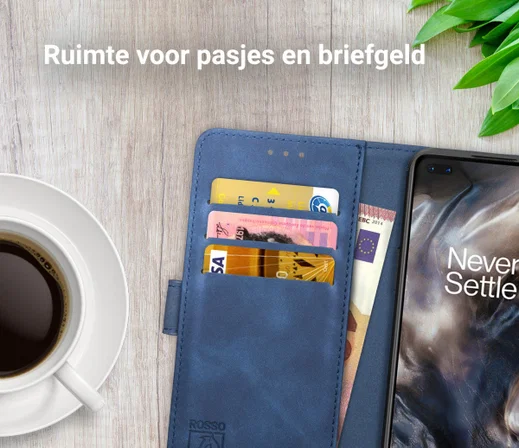 Rosso Element OnePlus Nord Hoesje Book Cover Wallet Case Blauw afbeelding 10