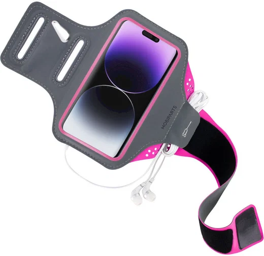 Mobiparts Comfort Fit Armband Universeel Sporthoesje Telefoons Roze afbeelding 2