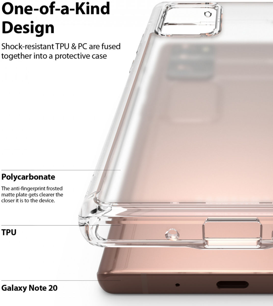 Ringke Fusion Samsung Galaxy Note 20 Hoesje Matte Transparant afbeelding 4
