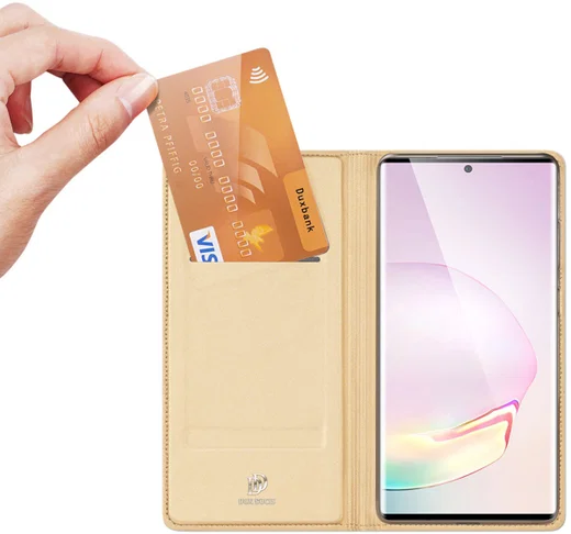 Dux Ducis Skin Pro Series Samsung Galaxy Note 20 Portemonnee Goud afbeelding 2