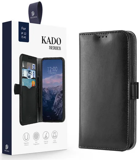 Dux Ducis Kado Series Apple iPhone 12 Mini Hoesje Book Case Zwart afbeelding 9