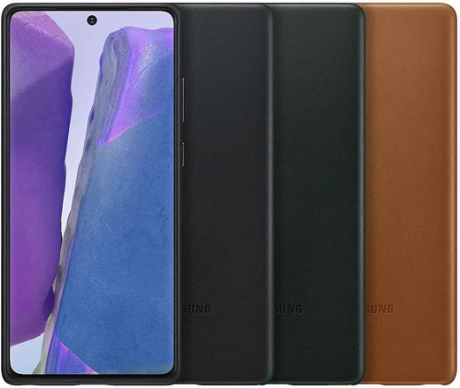 Origineel Samsung Galaxy Note 20 Hoesje Leather Back Cover Zwart afbeelding 5