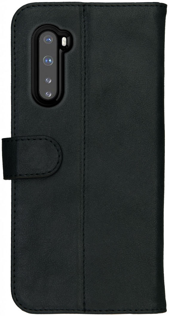 Rosso Deluxe OnePlus Nord Hoesje Echt Leer Book Case Zwart afbeelding 2