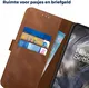 Rosso Deluxe OnePlus Nord Hoesje Echt Leer Book Case Bruin afbeelding 6