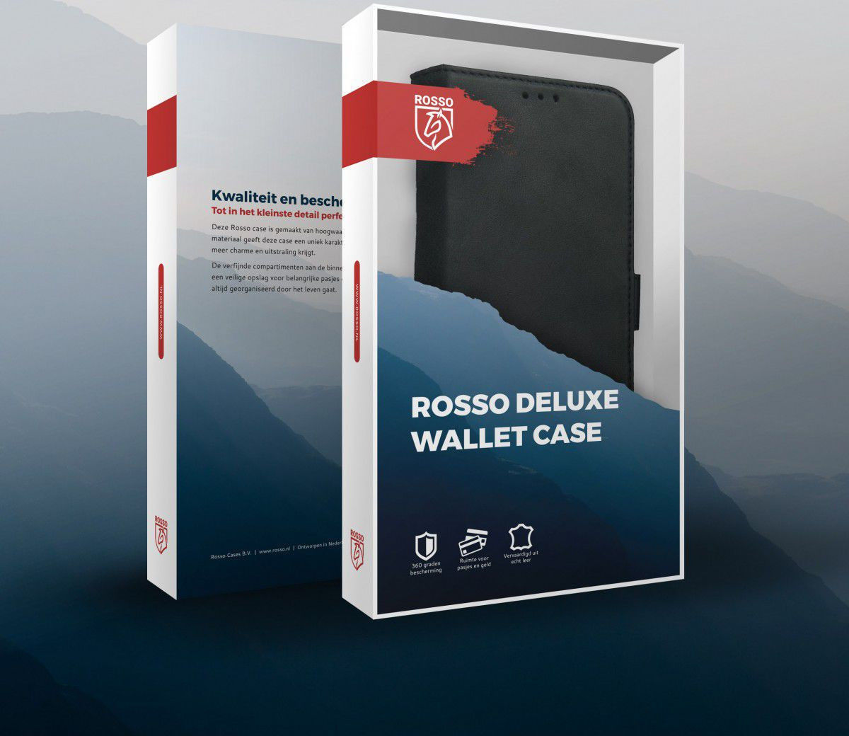 Rosso Deluxe Apple iPhone 12 / 12 Pro Hoesje Echt Leer Book Case Zwart afbeelding 14