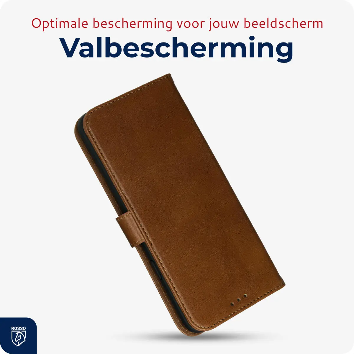 Rosso Deluxe Apple iPhone 12 / 12 Pro Hoesje Echt Leer Book Case Bruin afbeelding 7