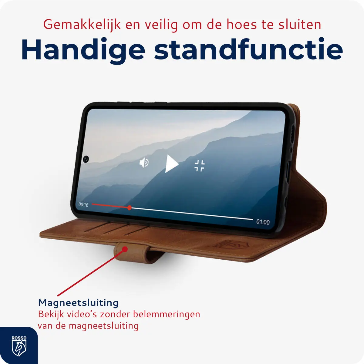 Rosso Deluxe Apple iPhone 12 / 12 Pro Hoesje Echt Leer Book Case Bruin afbeelding 9