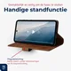 Rosso Deluxe Apple iPhone 12 / 12 Pro Hoesje Echt Leer Book Case Bruin afbeelding 9