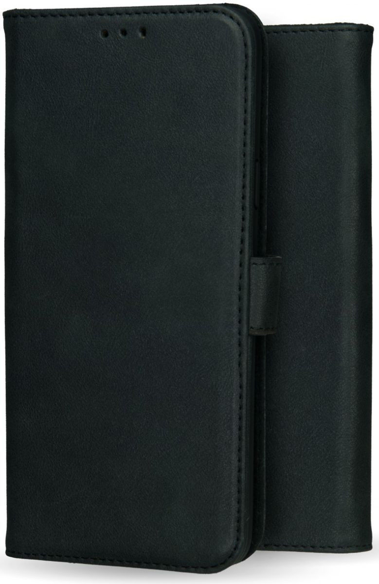 Rosso Deluxe Apple iPhone 12 Pro Max Hoesje Echt Leer Book Case Zwart afbeelding 9