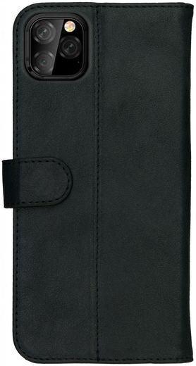 Rosso Deluxe Apple iPhone 12 Pro Max Hoesje Echt Leer Book Case Zwart afbeelding 6