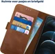 Rosso Deluxe Apple iPhone 12 Pro Max Hoesje Echt Leer Book Case Bruin afbeelding 8
