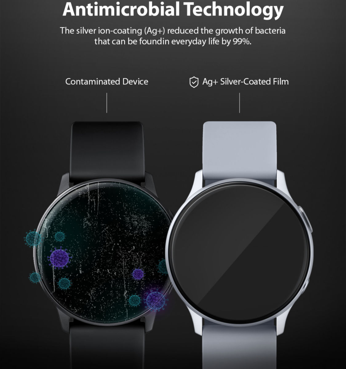 Ringke Easy Flex - Samsung Watch Active 2 40MM Screenprotector (3-Pack) afbeelding 10