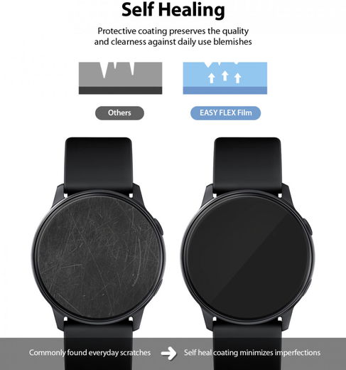 Ringke Easy Flex - Samsung Watch Active 2 40MM Screenprotector (3-Pack) afbeelding 4