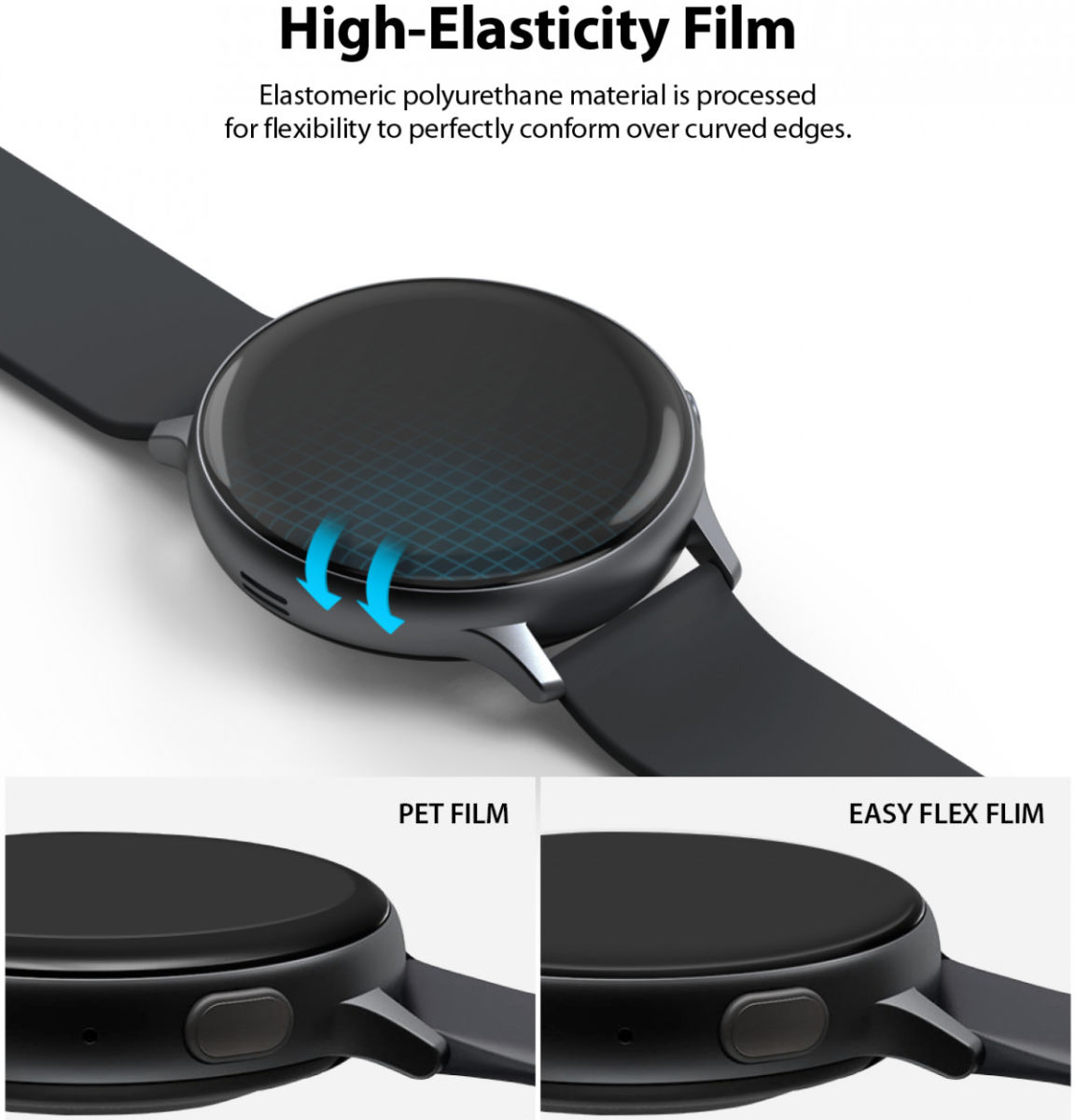 Ringke Easy Flex - Samsung Watch Active 2 40MM Screenprotector (3-Pack) afbeelding 5