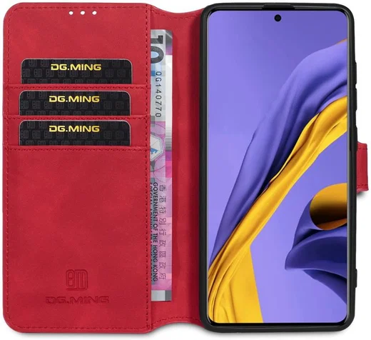 DG Ming Samsung Galaxy A31 Hoesje Retro Wallet Book Case Rood afbeelding 1