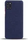 Samsung Galaxy A31 Hoesje met Stof Textuur Hard Back Cover Blauw afbeelding 2