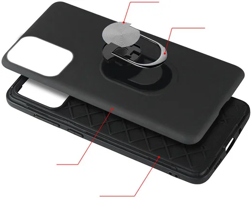 Samsung Galaxy A31 Hoesje met Kickstand Ring Back Cover Zwart afbeelding 8