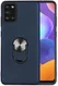 Samsung Galaxy A31 Hoesje met Kickstand Ring Back Cover Donker Blauw afbeelding 1