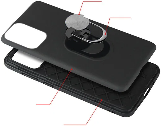 Samsung Galaxy A31 Hoesje met Kickstand Ring Back Cover Donker Blauw afbeelding 8