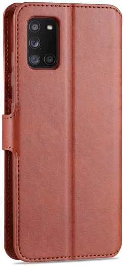 AZNS Samsung Galaxy A31 Hoesje Wallet Book Case met Stand Coffee afbeelding 3