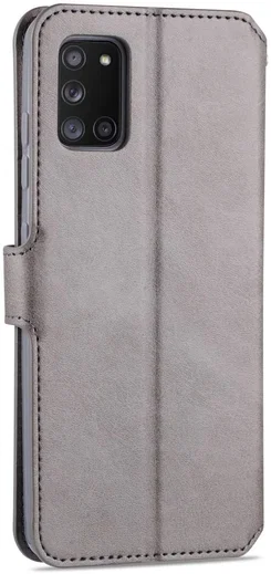 AZNS Samsung Galaxy A31 Hoesje Wallet Book Case met Stand Grijs afbeelding 3