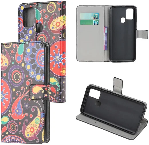 Samsung Galaxy M31 Portemonnee Hoesje Colorful Flowers afbeelding 1