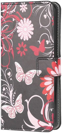 Samsung Galaxy M31 Portemonnee Hoesje Print Roze Vlinders afbeelding 1