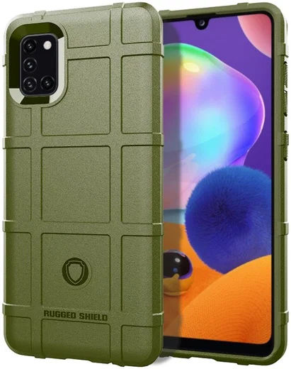 Samsung Galaxy A31 Hoesje Shock Proof Rugged Shield Back Cover Groen afbeelding 1
