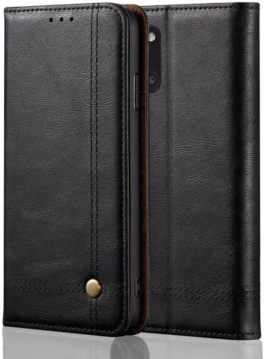 Samsung Galaxy A31 Hoesje Vintage Portemonnee Book Case Zwart afbeelding 1