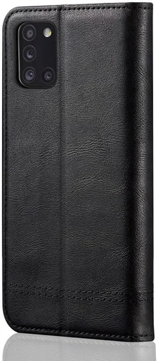 Samsung Galaxy A31 Hoesje Vintage Portemonnee Book Case Zwart afbeelding 3