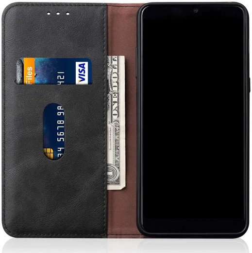 Samsung Galaxy A31 Hoesje Vintage Portemonnee Book Case Zwart afbeelding 2