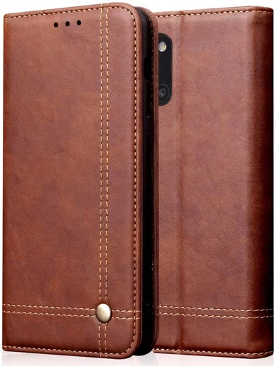 Samsung Galaxy A31 Hoesje Vintage Portemonnee Book Case Coffee afbeelding 1