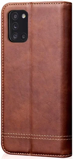 Samsung Galaxy A31 Hoesje Vintage Portemonnee Book Case Coffee afbeelding 4