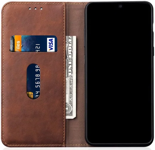 Samsung Galaxy A31 Hoesje Vintage Portemonnee Book Case Coffee afbeelding 2