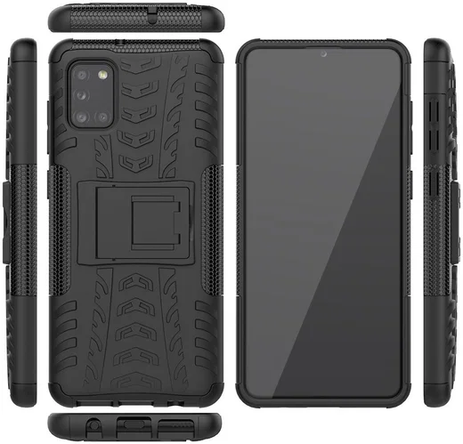 Samsung Galaxy A31 Hoesje Hybride Robuuste Back Cover Zwart afbeelding 9