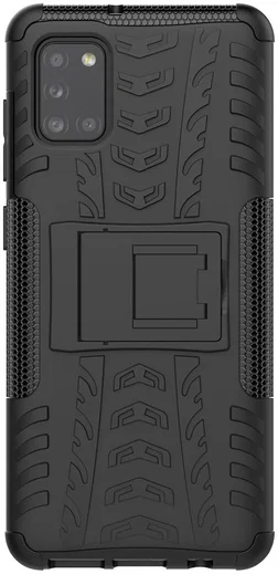 Samsung Galaxy A31 Hoesje Hybride Robuuste Back Cover Zwart afbeelding 3