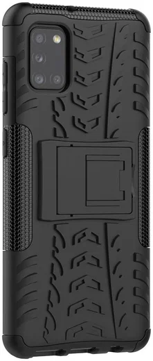 Samsung Galaxy A31 Hoesje Hybride Robuuste Back Cover Zwart afbeelding 6
