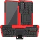Samsung Galaxy A31 Hoesje Hybride Robuuste Back Cover Zwart Rood afbeelding 2